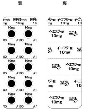 図5　PTPシート等の内袋への販売名、規格・含量等の明記