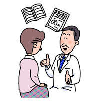 医師から話を聞く患者のイメージ